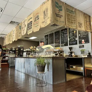 the interior of a cafe