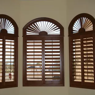 stained movable louvered fans