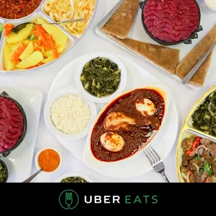 various dishes of food