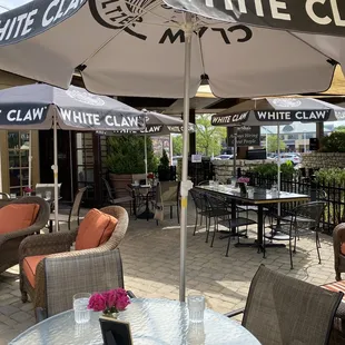 Spacious outdoor patio that can be reserved for events.