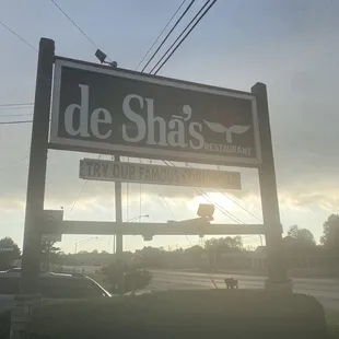 a sign for the restaurant