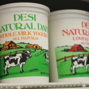 dairy products on a shelf