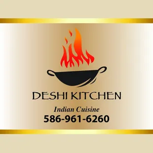 the logo for deshi kitchen