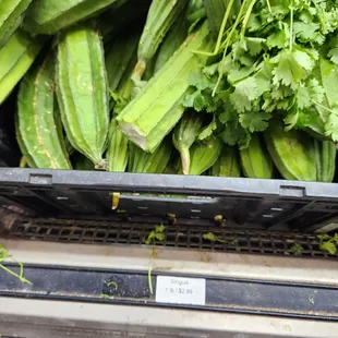 a display of fresh vegetables