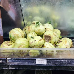 a display of vegetables