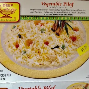 a box of vegetable rice