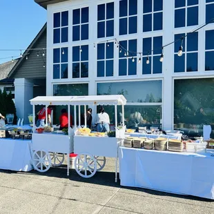 Wedding Holud Event outdoor food cart setup at The Oregon Golf Club!