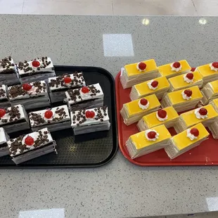 a variety of desserts on a table