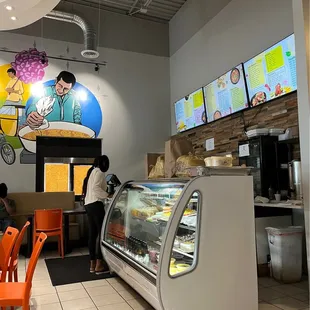 the inside of a deli