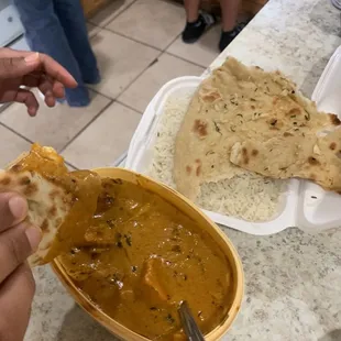 Chicken Tikka Masala and Garlic Nan