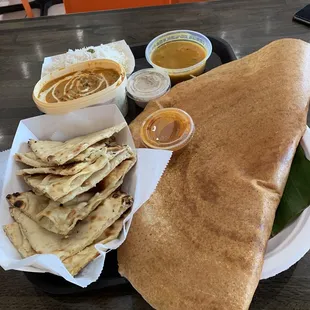 Butter Nan, Masala Dosa, Butter Chicken