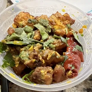 a bowl of food on a table