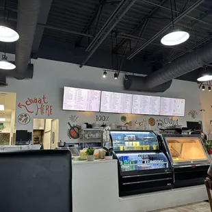 Front counter with extensive menu board (some items are not available at times)