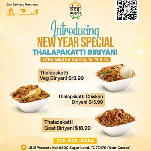 Introducing our New-Year Special: Thalapakatti Biriyani!  Treat yourself to authentic flavors this festive season with our flavorful V