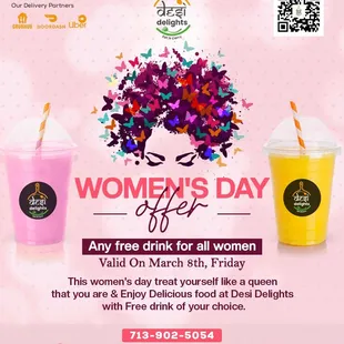To all the incredible women  This March 8th, step into Desi Delights and let us treat you like the queens you are. Indulge in delicious