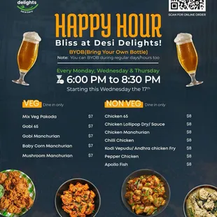 Join us every Monday, Wednesday, and Thursday from 6 PM to 8:30 PM for a Happy Hour that&apos;s designed to elevate your evenings.