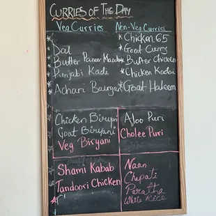 Curries of the day