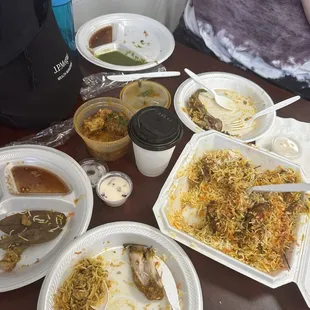a table full of food