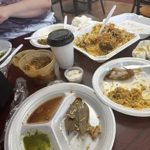 a table full of food
