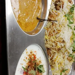 Great size on the chicken biryani