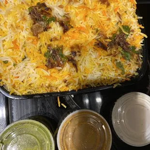 a tray of food