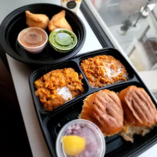 Pav Bhaji, samosa, Motichoor Cheesecake Truffle