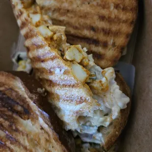 Paneer sandwich. Too much mayo and slaw, not enough paneer.