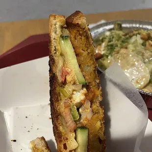 Aloo Tikki Sandwich. Good flavor, interesting sandwich.