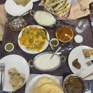 Chicken biryani ,Goat curry ,chole bhature,Amritsari naan