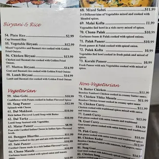 menu
