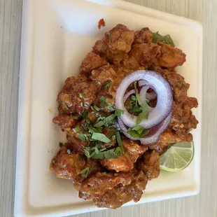 a plate of food on a table