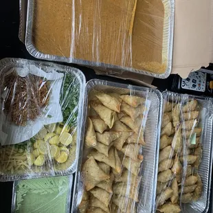 Haleem, raita, Aloo Samosas