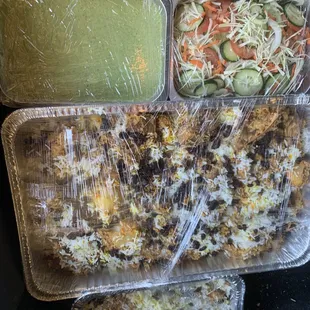Beef Biryani, raita, chutney, salad