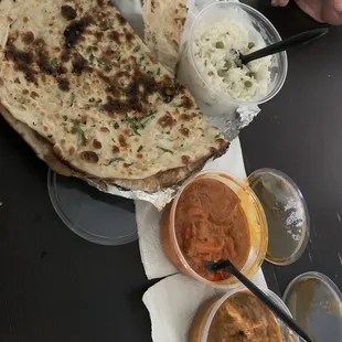 Garlic Naan, Tikki Masala, Butter Chicken