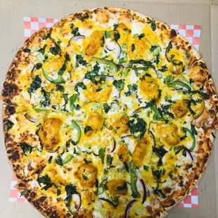 The Butter chicken pizza