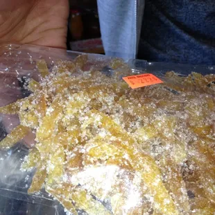 Sliced mango, sweet &amp; spicy was really cool. Nice of him to offer me a sample. Promo item, recommend! Coming in a couple weeks.