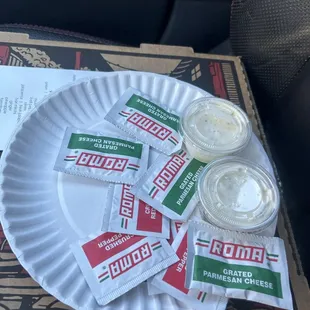 They offer plates and cheese and condiments