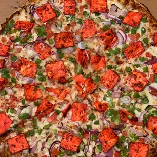 Chili Paneer Pizza Large (with Curry Paste)