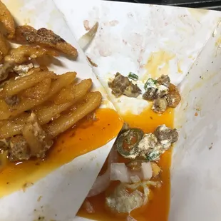 Desi-Romano whafle fries drowning in grease