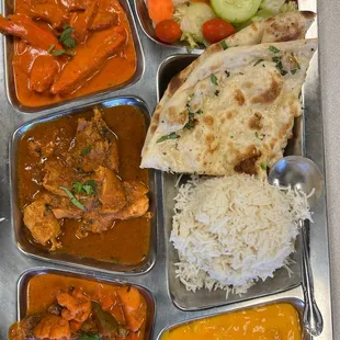 Lunch special with Butter Chicken and Garlic Chicken