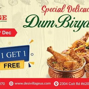 dum biryan&apos;s buy 1 get 1 free