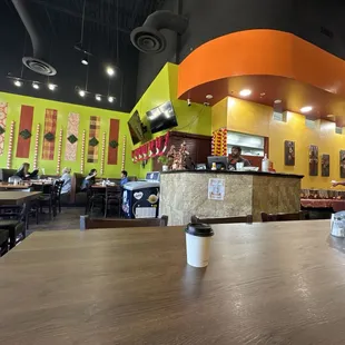 the interior of a restaurant
