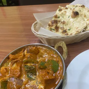 Chicken Tikka Masala and Garlic Naan