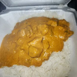 Butter chicken and rice