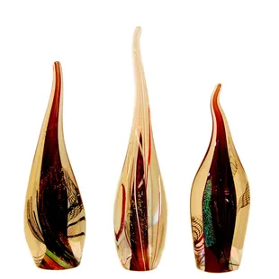 Off hand glass blown flames.