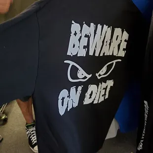 I picked this shirt up to remind myself to toe da line. Lol!