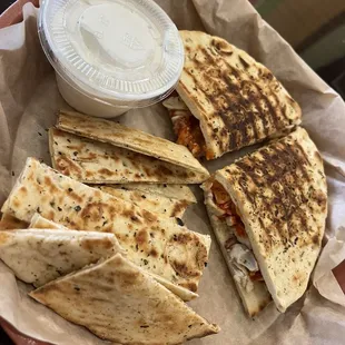 Sriracha Melt- Extra Toasted- No Tomatoes with Tzatziki and Pita Side