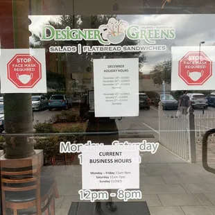 Holiday and normal business hours