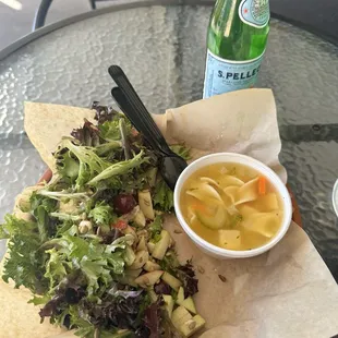 blair salad with chicken noodle soup