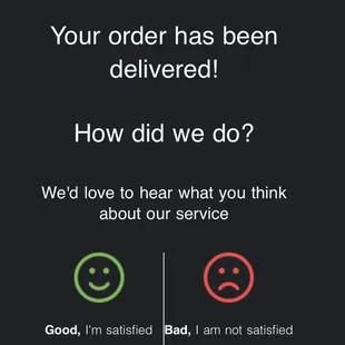 Email I received confirming delivery